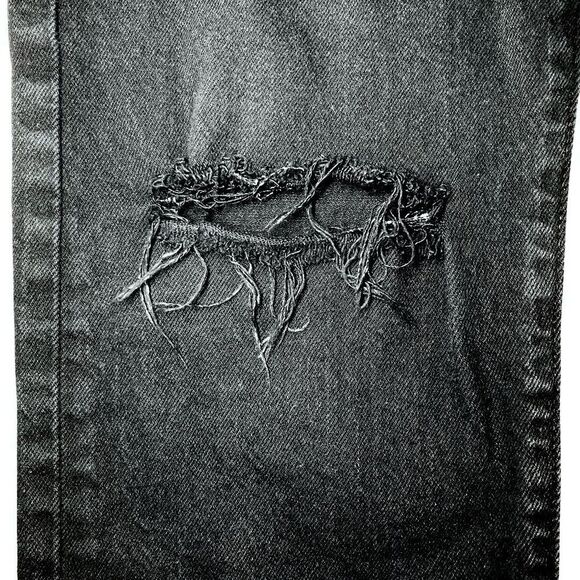 Levi’s Wedgie Straight Ankle Jeans in Distressed Dark Black Women’s 27 - Picture 6 of 15